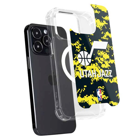 NBA Utah Jazz Grey Digi Camo iPhone 16 Pro MagSafe Case